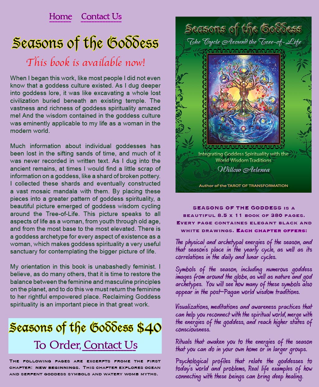 Seasons of the Goddess - Cover
